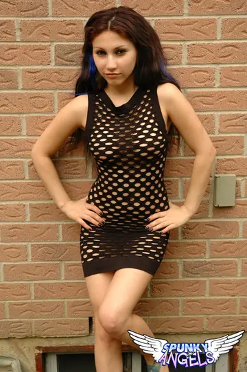 Petite Brazilian Brunette Strips Out of Her Dress Outdoors