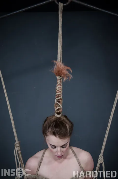 Kate Kennedy: Blonde in a Skirt and Panties Tied Up in Rope Bondage – photo 4 of 14