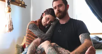 Casey Calvert – Tattooed Brunette in Jeans and Socks Takes Anal Doggy Style
