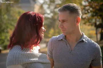 Kathy Fuckdoll – Busty Redhead MILF in Pantyhose Gets Stripped and Fucked Outdoors