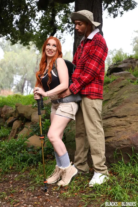 Madison Morgan: Chubby Redhead with Big Tits Sucks BBC While Camping Outdoors – photo 2 of 21