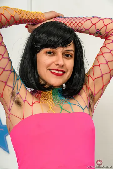 Petite Latina with Short Hair Shows Her Hairy Pussy