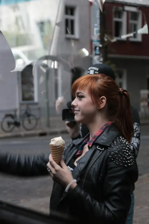 Anny Aurora: German Redhead in Glasses Flashes Her Big Tits Outdoors with Ice Cream – photo 9 of 17