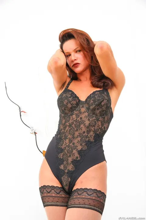 Trans Woman Strips Out of Her Black Lingerie – photo 3 of 17