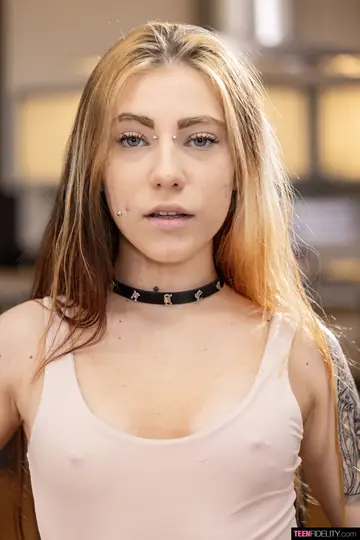 Petite Brunette Strips Out of Her Bodysuit to Show Her Tattoos