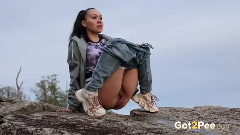 European PAWG in Panties Poses on a Seaside Cliff – photo 11 of 15