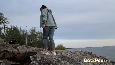 European PAWG in Panties Poses on a Seaside Cliff – photo 15 of 15