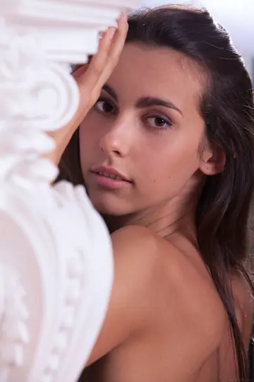 Magali A – Tall Brunette with Small Natural Tits Spreads Her Shaved Pussy