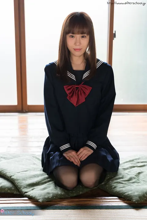 Yuzu Kitagawa: Slim Japanese Brunette Strips Out of Her Skirt on a Cushion – photo 1 of 16