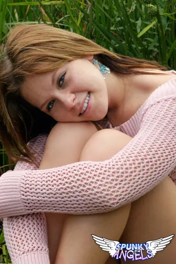 Woman Lifts Her Skirt and Spreads Outdoors