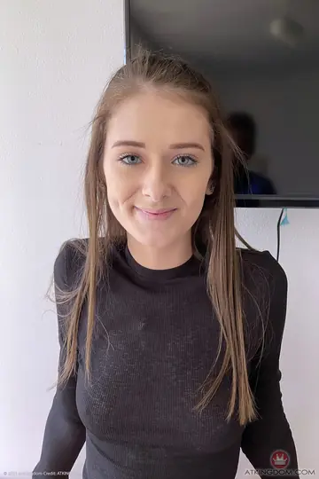 Slim Brunette Undresses and Spreads Her Pussy on the Bed