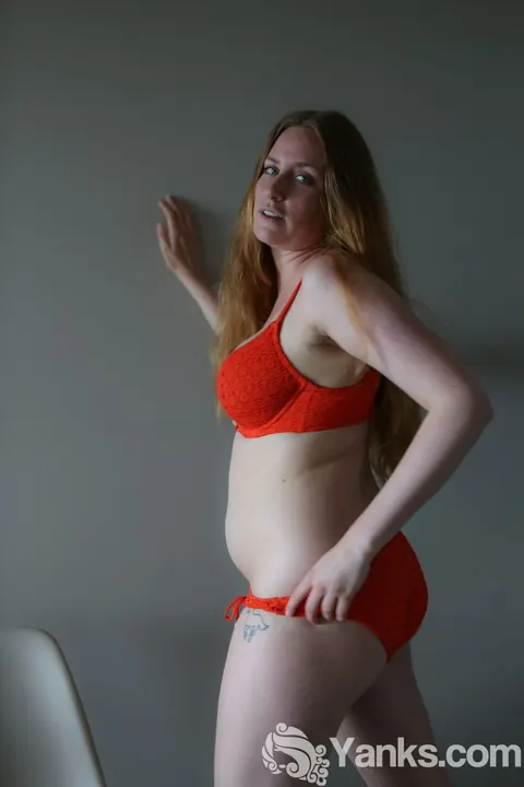 Busty Redhead BBW Strips Off Her Lingerie and Fucks a Dildo – photo 2 of 16