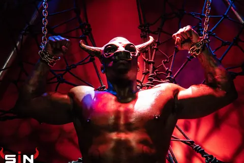 Kitty Jaguar: Two Women Share a Tied-Up Black Man's Monster Cock in a BDSM Threesome – photo 1 of 15