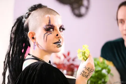 Luna Lavey: Short-Haired Brunette with Big Tits Rides Him to a Cumshot – photo 2 of 17