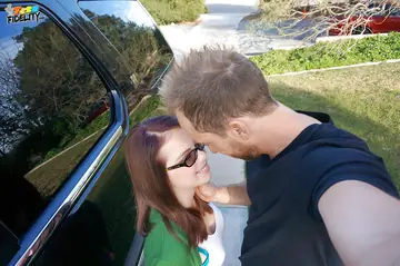 Brunette in Stockings and Glasses Sucks Cock and Takes Anal Doggy Style