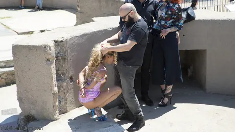 Gabriela Flores: Redhead Latina with Short Hair Sucks and Rides in Public Bondage Threesome – photo 4 of 20