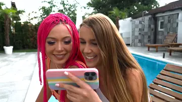 Alexis Crystal – Blonde and Brunette Lesbians Eat Pussy and Take Anal by the Pool