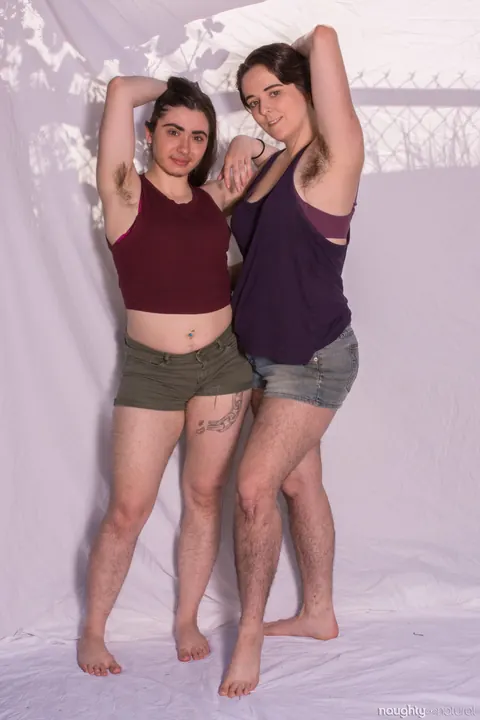 Harley Hex: Two Hairy Brunettes Strip Nude and Pose Together Showing Tattoos – photo 4 of 21