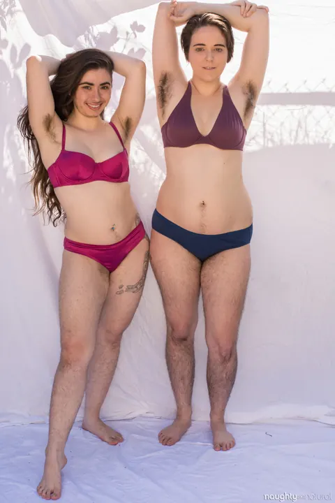 Harley Hex: Two Hairy Brunettes Strip Nude and Pose Together Showing Tattoos – photo 15 of 21