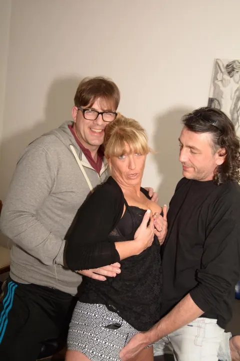 Annette Liselotte: German Brunette in Glasses Handles Two Men in a Threesome – photo 8 of 16