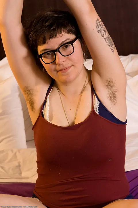 BBW Brunette Undresses to Show Her Hairy Bush and Big Tits – photo 1 of 20