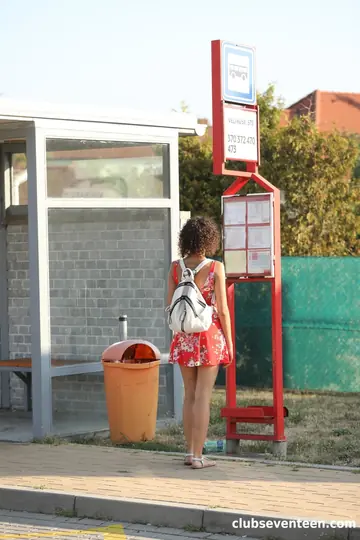 Hungarian PAWG Masturbates Outdoors with a Dildo in a Skirt and Glasses