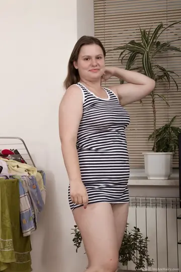 Brunette PAWG in Socks Spreads Her Bushy Pussy