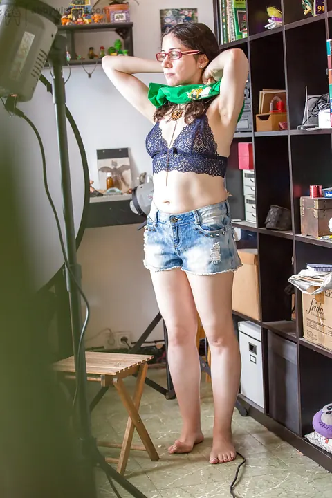 Irene A: PAWG Brunette in Lingerie and Shorts Shows Her Body – photo 14 of 16