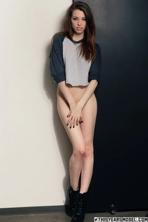 Caitlin McSwain: Brunette with Small Natural Tits Strips Out of Her Panties and Shows Her Ass – photo 6 of 10