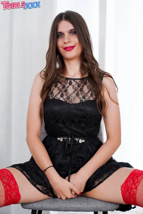 Trans Woman Undresses, Spreads Her Ass and Reveals Hard Cock – photo 2 of 16