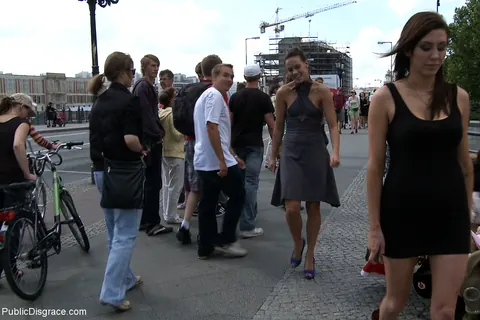 Black Lady: Brunette MILF Strips Outdoors for Group Sex and Bondage – photo 12 of 21