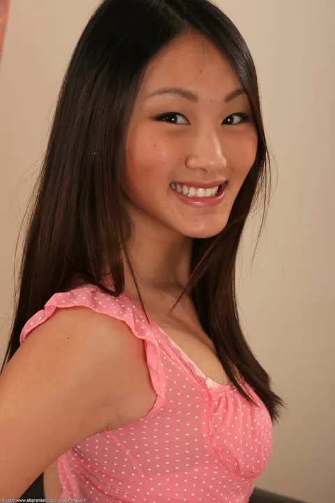 Evelyn Lin: Petite Asian Brunette Bares All and Spreads Her Shaved Pussy – photo 2 of 20