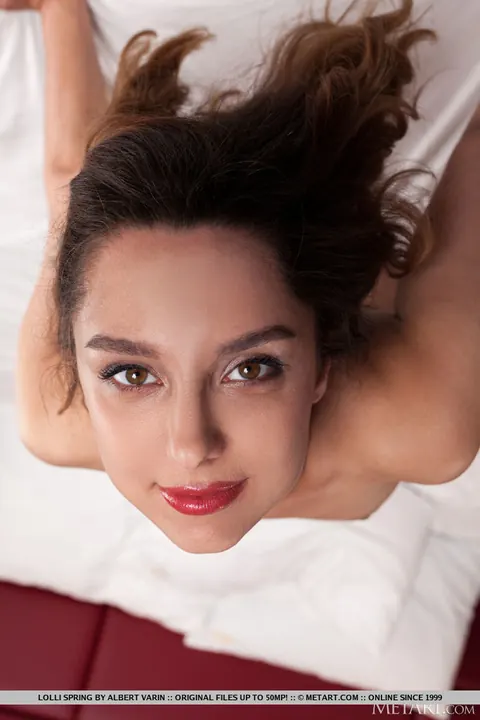 Lolli Spring: European Brunette Spreads in Stockings on the Bed – photo 11 of 18