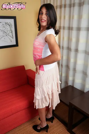 Thick Mature Trans Woman Displays Her Big Ass and Hard Cock