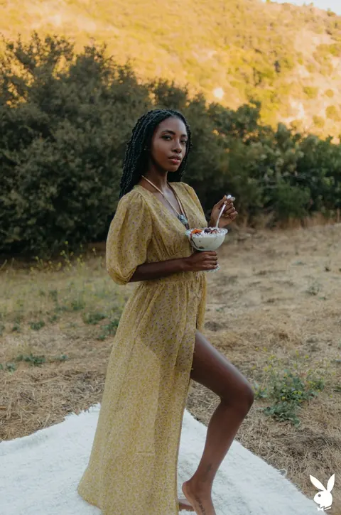 Ebony Beauty Strips Nude and Shows Off Her Flawless Figure – photo 1 of 20