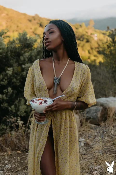Ebony Beauty Strips Nude and Shows Off Her Flawless Figure – photo 2 of 20