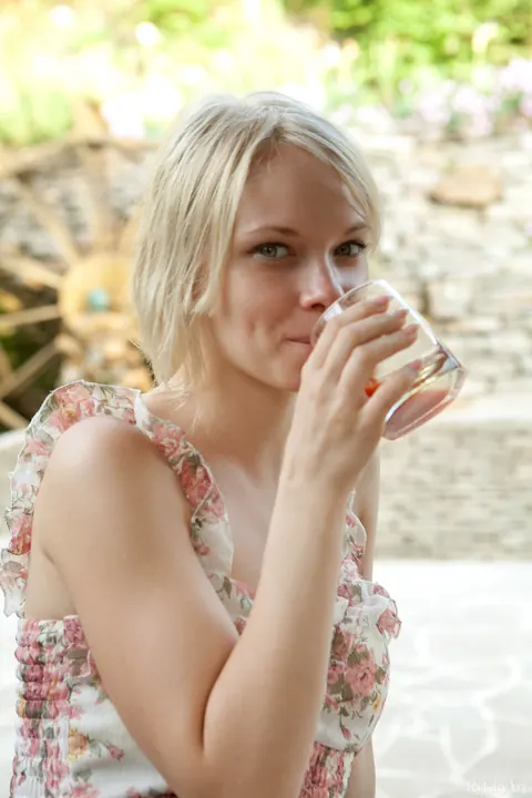 Feeona A: Blonde with Small Natural Tits Poses and Strips Fully Nude – photo 8 of 20