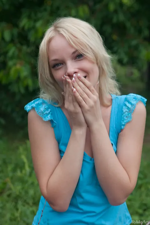 Feeona A: Blonde with Small Natural Tits Poses and Strips Fully Nude – photo 12 of 20