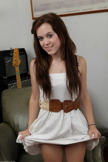 Petite Brunette Strips and Toys Her Pussy