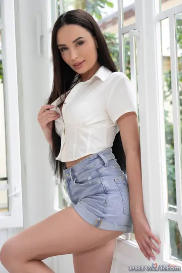 Russian Brunette Undresses and Shows Her Natural Body