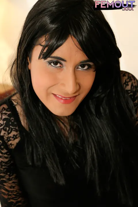 Trans Woman Strips Down to Stockings and Fingers Herself – photo 2 of 15