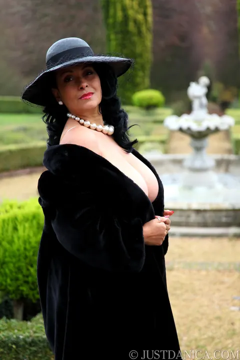Danica Collins: Busty Ebony MILF Fingers Her Pussy in Lingerie Outdoors – photo 9 of 20