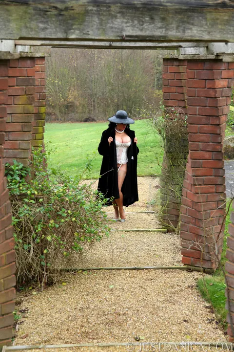 Danica Collins: Busty Ebony MILF Fingers Her Pussy in Lingerie Outdoors – photo 1 of 20