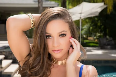 Abigail Mac: Busty Brunette MILF Gives a Footjob Before Poolside Interracial Sex – photo 2 of 20