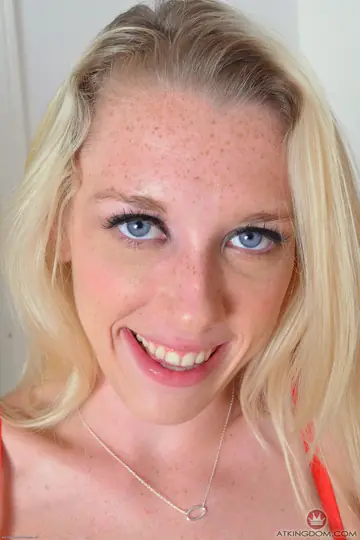 Blonde with Small Natural Tits Opens Her Legs and Shows Her Pussy