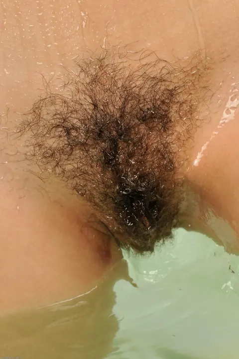 Raven Rockette: Petite Busty Brunette Shows Her Hairy Pussy Poolside – photo 15 of 20