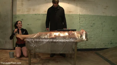 Rain DeGrey: Tall Blonde and Brunette in Latex Skirts Play with a Dildo and Bondage – photo 8 of 21
