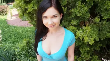 Daphne Angel – European Brunette Masturbates with a Vibrator Outdoors