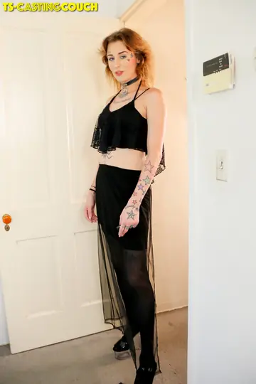 Trans Woman Poses Nude on a Casting Couch