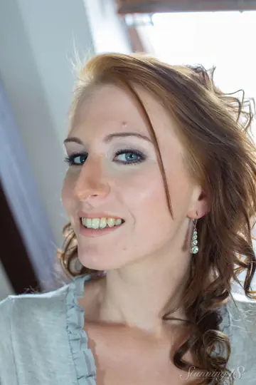 Slim Redhead Strips Out of Her Lingerie and Thong
